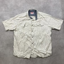 Wrangler Shirt Mens XL Short Sleeve Western Button Up, Beige