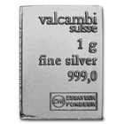 Valcambi 1 Gram Silver Bar - NEW