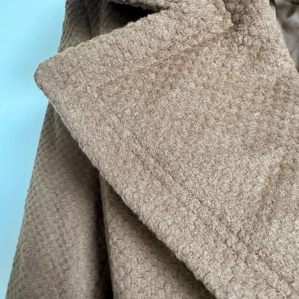 Abrigo de Nueva York de Donna Karan para mujer 10 Camel Mezcla de lana con cinturón Largo NWT Foto 4 de 4