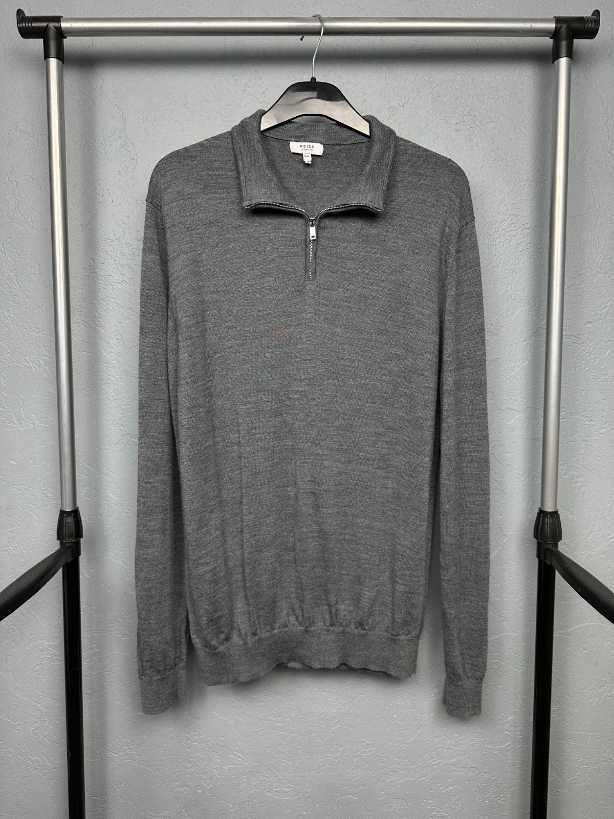 Reiss Mens Merino Wool Quarter 1\4 Zip Sweater Size XXL