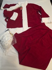 Christmas Adult LARGE Santa Claus Costume Suit Velvet PREMIUM FABRICS Cosplay