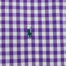 Polo Ralph Lauren Shirt Men 3XB Purple Check Button Down Long Sleeve Heavy Cotto