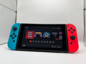 Nintendo Switch 256GB Gray Console with Neon Red and Neon Blue Joy-Con & Extras!