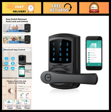 Keyless Entry Smart Door Lock with Handle, Touchscreen Keypad App Control - Se