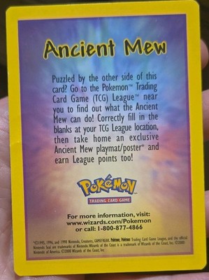 Pokémon Ancient Mew League Promo Card Wizards English 2000 Pokémon