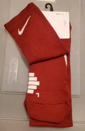 Nike Elite Basketball Crew Socks Burgundy Red Size XL 12-15 - Picture 5 of 8