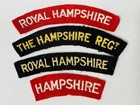 4 WW2 Era ROYAL HAMPSHIRE REGIMENT Military Army Cloth Shoulder Title Badges