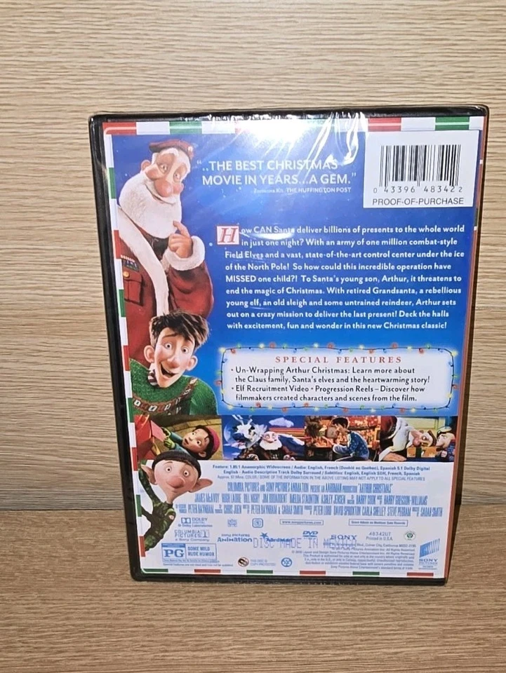 Arthur Christmas DVD, 2012 NEW & Sealed Animated Family Movie - Image 3 of 4