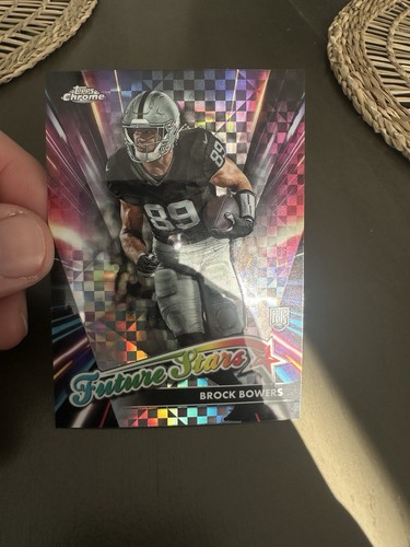 Brock Bowers X-Fractor Future Stars FS-12 Topps Chrome - Foto 2 di 3