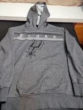 San Antonio Spurs Hoodie Hooded Sweatshirt Men's Medium Gray (NBA) Pullover UNK