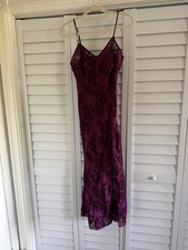 Victoria s Secret Gold Label Vintage Burgundy Long Slip Mesh Floral