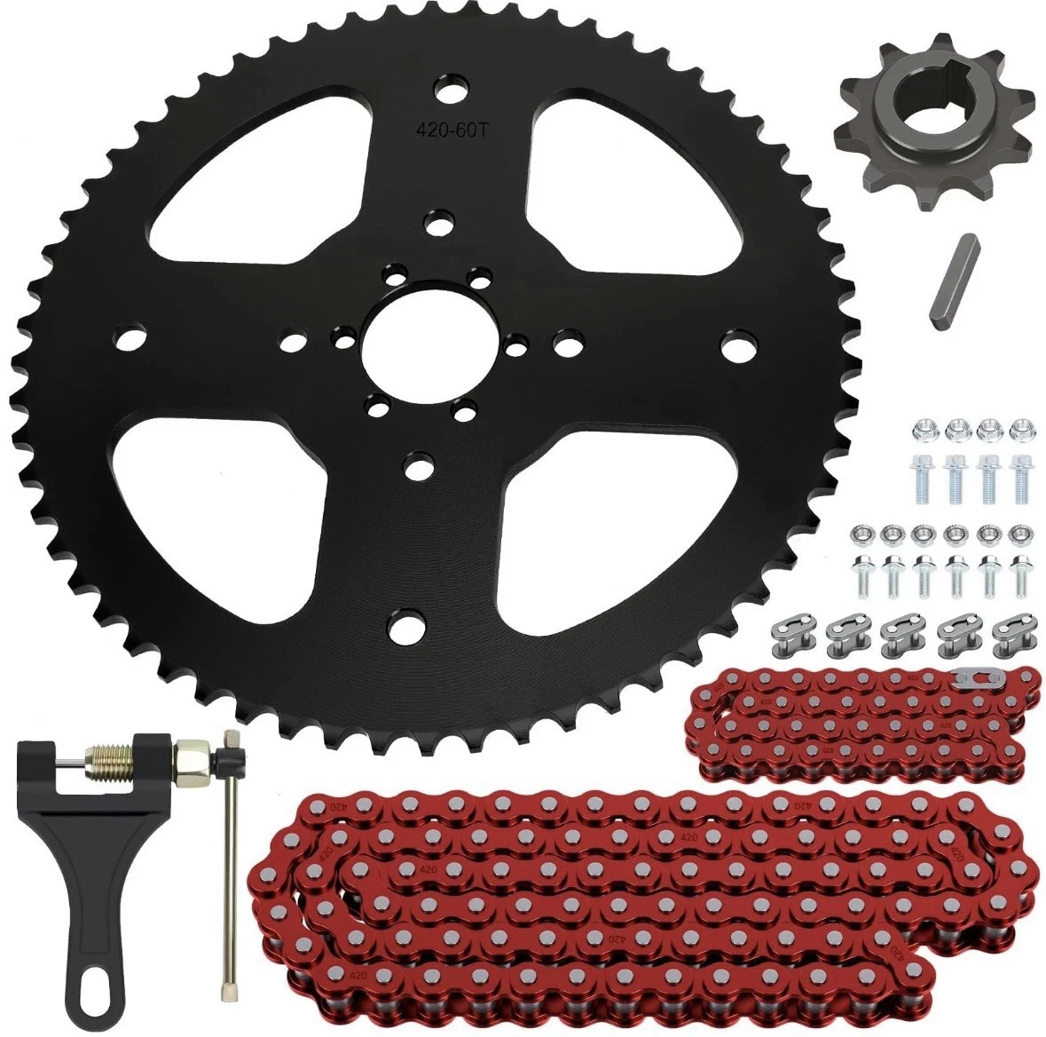 60T Rear Sprocket & 420 Chain 90 Links Kit for Coleman CC100X CT100U Mini Bike photo 1