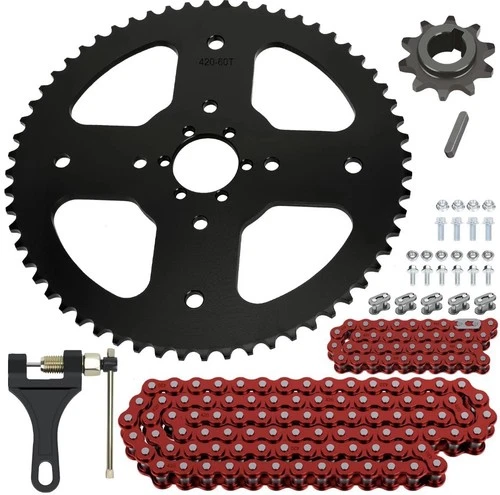 60T Rear Sprocket & 420 Chain 90 Links Kit for Coleman CC100X CT100U Mini Bike