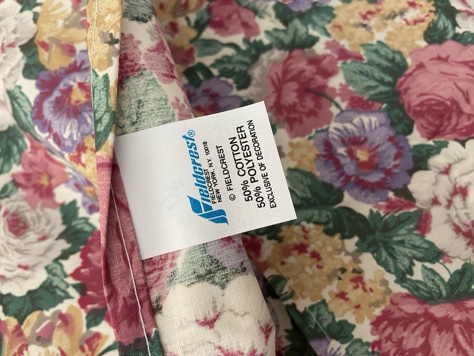 Almohada de percal de lujo Fieldcrest 200 de colección de flores toscanas farsa nueva de Lote Antiguo 20x26 Foto 3 de 4