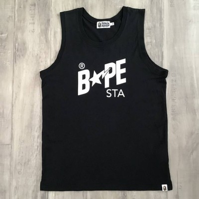 A Bathing Ape BAPE STA Logo Tank Top Schwarz Größe M Gebraucht