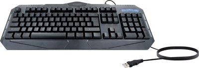 Gaming Tastatur LED Kabel 1,6m blau leuchtend multimedia tasten schwarz