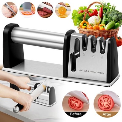 Edelstahl Messerschärfer 4 in 1 Profi Knife Sharpener Schleifen Scheren Schärfer