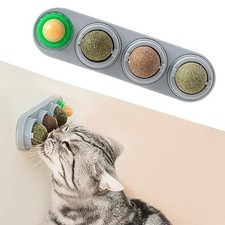 Potaroma 4 Catnip Silvervine Ball Toys, Extra Cat Energy Ball, Edible