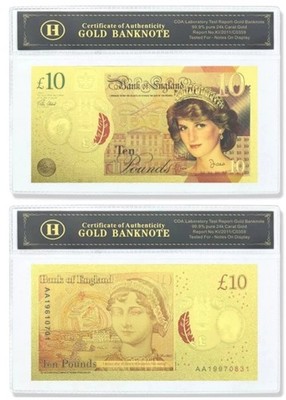 GOLDIN AUCTIONS Princess Diana Banksy Gold Foil Bank Note
