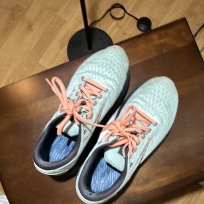 Brooks Ghost Women's Running Shoes Mesh Light Green Pink Black Size 9 Cushioned