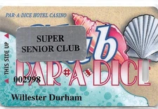 Par-A-Dice Casino - Peoria, IL - 4th Issue Slot Card, Super Senior Club Sticker