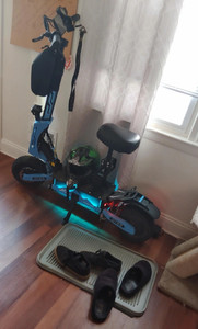 ARWbon Seated Folding Electric Scooter Blue Black for Adults