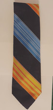 Vintage 1960s Oleg Cassini Burma Wide Necktie - Diagonal Stipe - VG+
