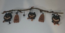 Halloween Hanging Black Cat Jack  O Lantern Decoration