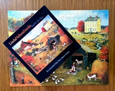 LINDA NELSON STOCKS ~ Fall on the Farm ~ 550 Piece Puzzle ~ Ceaco USA ~ COMPLETE