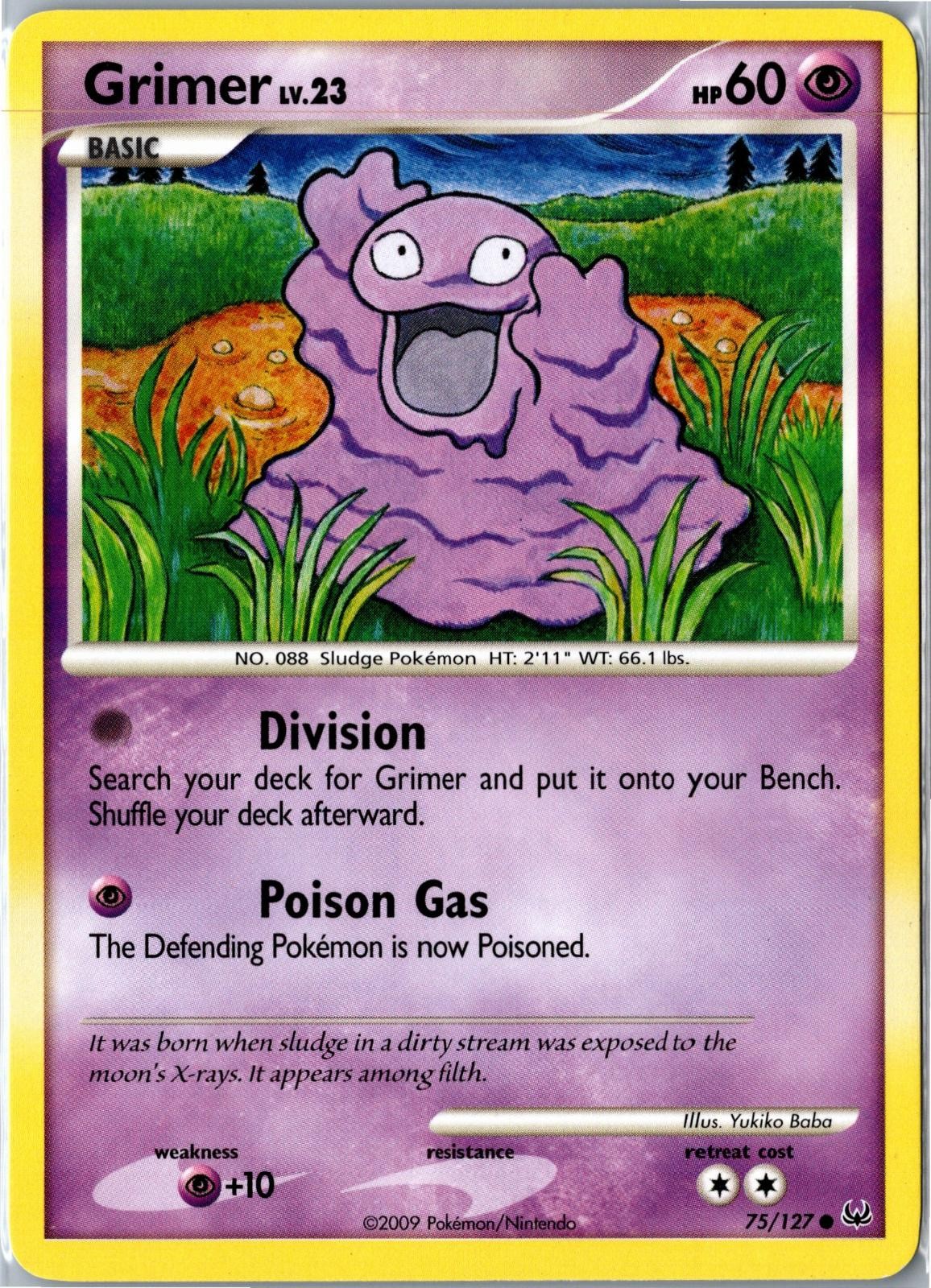 Pokemon Card - Grimer 75/127 Platinum Common Lightly Played