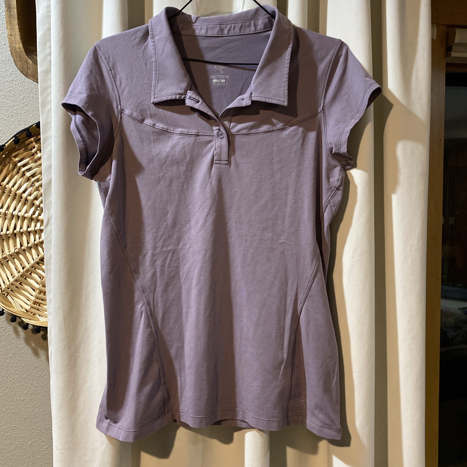 Polo donna Arc'teryx taglia large viola atletica outdoor golf elasticizzata