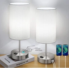 Set of 2 Touch Control Table Lamps ST0001-WH-5000K