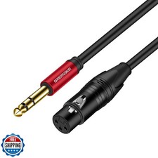 DREMAKE 6FT Balanced XLR to 1/4 Audio Cable, Jack 6.35mm 1/4 inch TRS Male