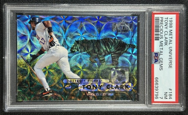 JERSEY # 17/50 TONY CLARK PSA 7 1998 FLEER UNIVERSE #184 PRECIOUS METAL GEMS PMG