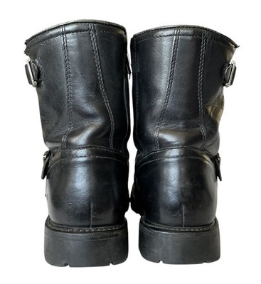 Harley Davidson 98403 Black Buckle Leather Motorcycle BOOTS 