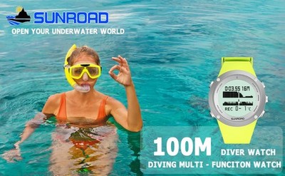 SUNROAD FR730 Diving Watch Pedometer +Altimeter +Barometer +Compass Sport Watch