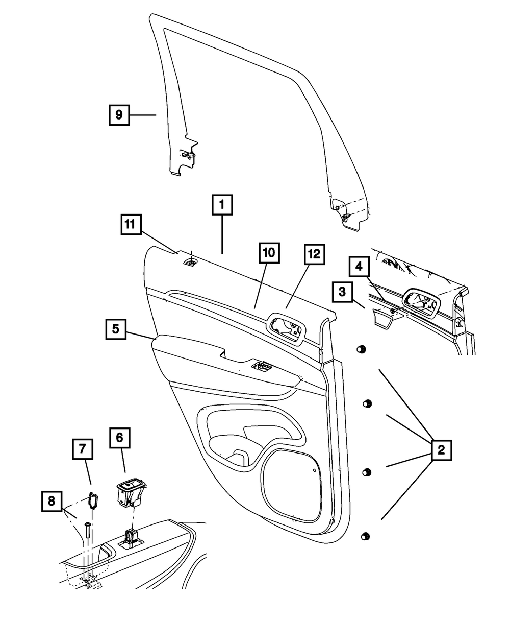 Genuine Mopar Rear Door Trim Panel Right 5PS22HL1AA