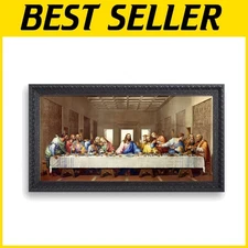 Eco-Friendly The Last Supper Art Reproduction, Framed Wall Decor 26.75x14.5