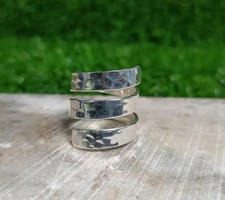 Hammered Ring, Handmade Ring, Hammered Plain Silver Ring, Solid Sterl , All Size