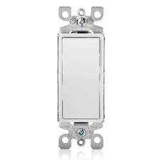 Leviton 5611-2WS 15A Decora Single Pole Illuminated Switch with Ground,...