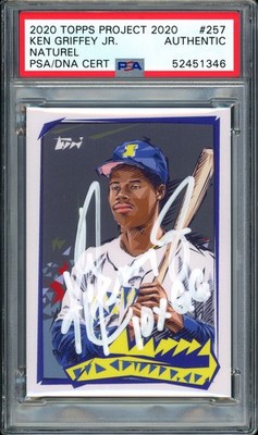 Ken Griffey Jr. Signed Topps Project 2020 Naturel Card 257 10xGG #1/1 PSA/DNA