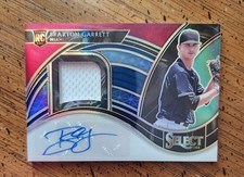 2021 PANINI SELECT Braxton Garrett /99 Auto swatch patch RPA Marlins RC 
