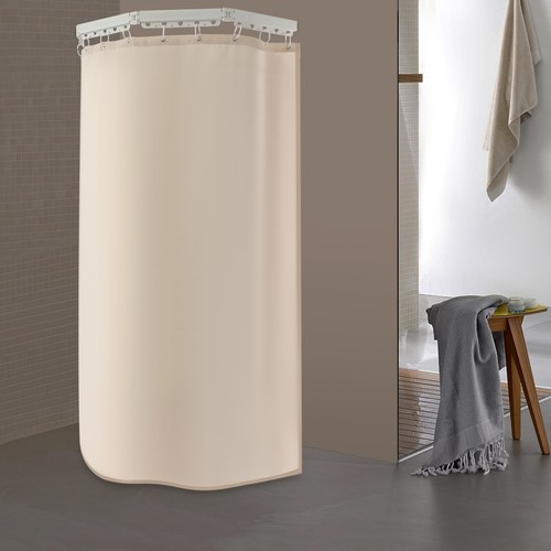 Wall Mounted Shower Curtain Bathroom Folding Shower Curtain Rod Kit 110.23 lbs - Picture 17 of 21
