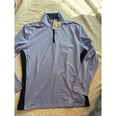 Puma Boys Gamer 1/4 Zip Pullover Lavender Navy Blue UPF 50+ Size Large 14-16