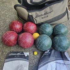 Vtg Eddie Bauer Bocce Ball Set - Red Green Lawn Game Complete - AS-IS - READ