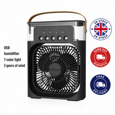 Portable Air Cooler Fan USB Mini Air Conditioner Humidifier LED Room Cooler UK