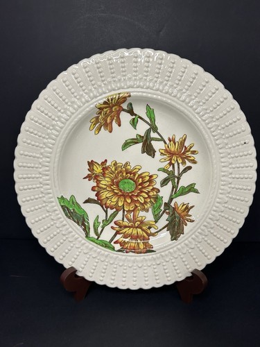 Three Royal Cauldon Flower Series hand-painted plate Green Marks, 9.5” 1920's - Picture 2 of 13