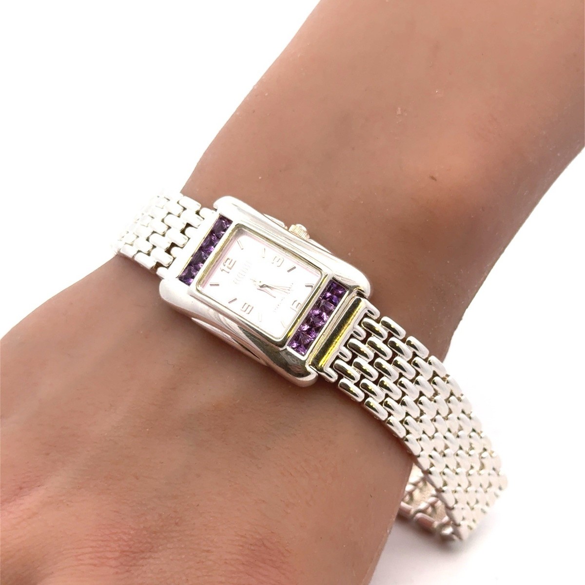 ECCLISSI 925 Sterling Silver Amethyst Pink Dial Women