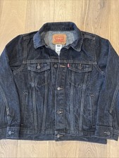 Levi's Jean Jacket Boys Trucker Red Tab Youth Teen Levi Denim, Dark Wash Large