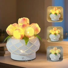 Tulip Flower Lamp, Rechargeable Tulip Lamp LED Artificial Flowers Night Light...